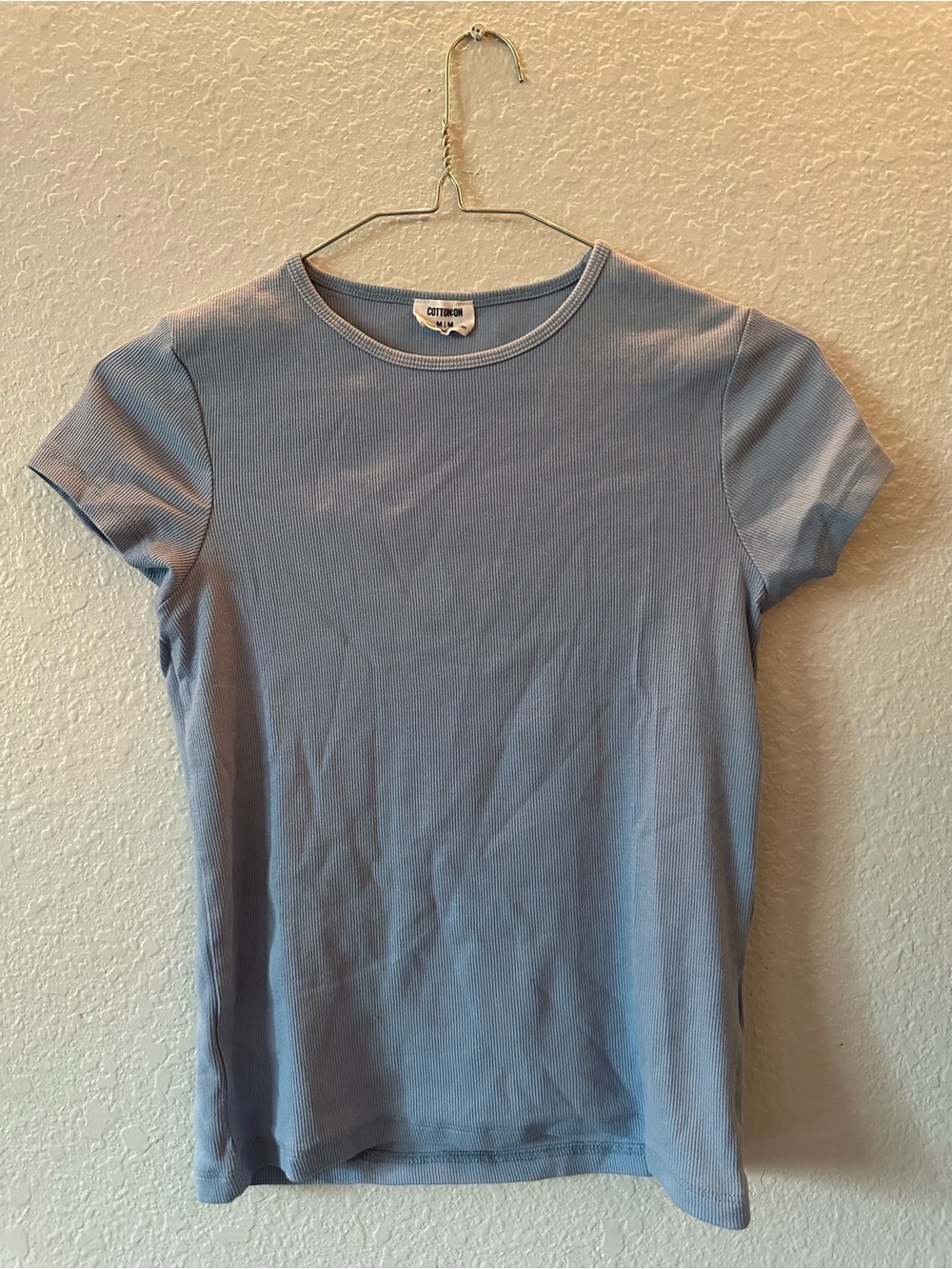 NWOT Cotton On // Pale Blue Ribbed Crewneck Tee